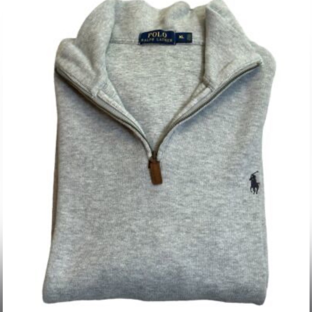 Men’s Polo by Ralph Lauren leather quarter zip sweater